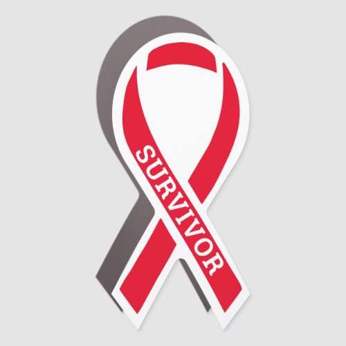 Survivor Disease Illness Awareness Ribbon Red Car Magnet