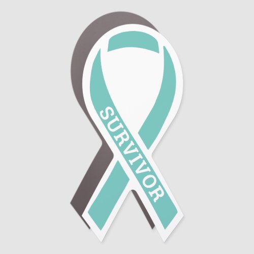 Survivor Disease Illness Awareness Ribbon Teal Car Magnet