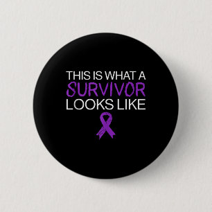 Survivor Fighter Lupus Awareness Month Purple Ribb Button