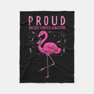 Survivor Flamingo Pink Breast Cancer Awareness Gif Fleece Blanket