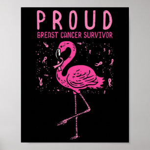 Survivor Flamingo Pink Breast Cancer Awareness Gif Poster