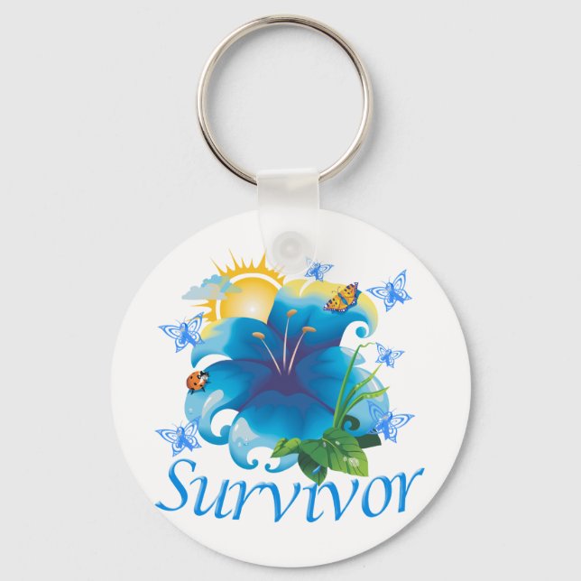 Survivor flower blue keychain (Front)