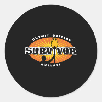 Survivor Gold Burst Classic Round Sticker