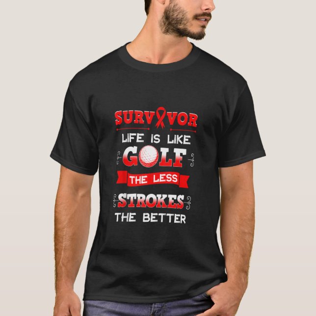 Survivor Golf Stroke Ischemic Cerebrovascular Brai T-Shirt (Front)