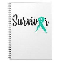 Survivor Green Ribbon Liver Cancer Awareness Notebook