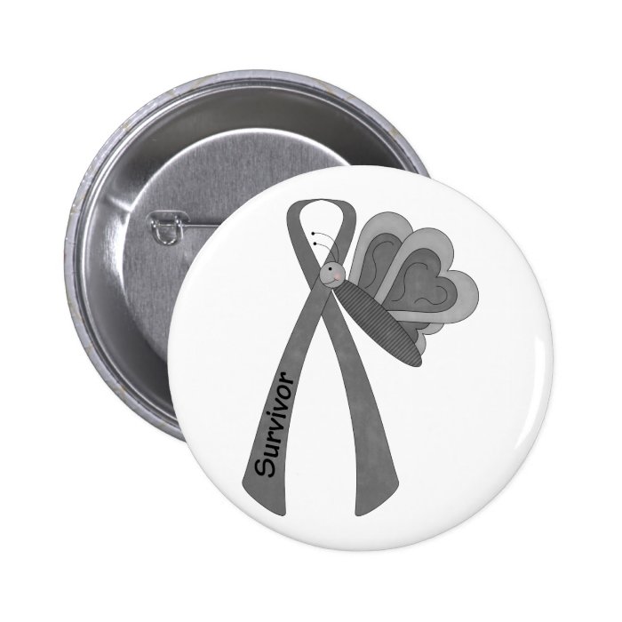 Survivor  Grey/ Silver Awareness Buttons