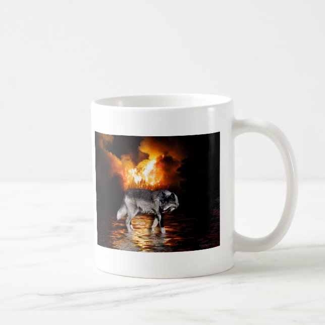 "Survivor" Grey Wolf Gifts Coffee Mug (Right)