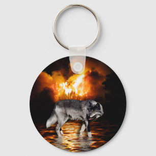 "Survivor" Grey Wolf Gifts Keychain