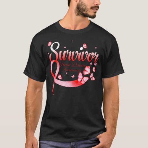 Survivor Heart Disease Awareness Butterfly T_Shirt