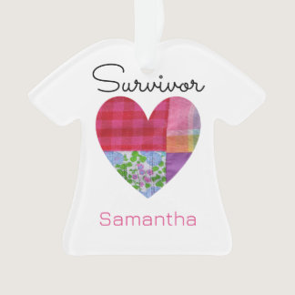 Survivor Heart T-shirt Christmas Ornament, custom Ornament