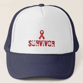 Survivor HIV AIDS Awareness Red Ribbon Trucker Hat