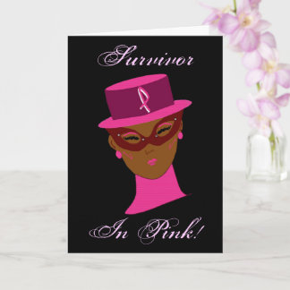 Survivor In Pink  Breast Cancer Awareness Card