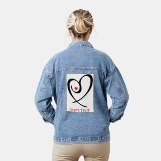 SURVIVOR jacket. Greatest BC/Cancer logo ever! Denim Jacket