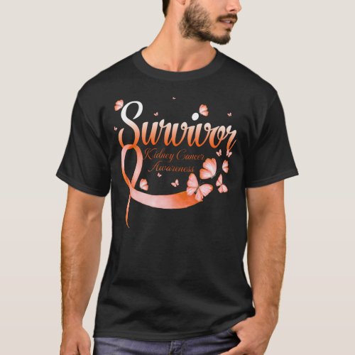 Survivor Kidney Cancer Awareness Butterfly T_Shirt