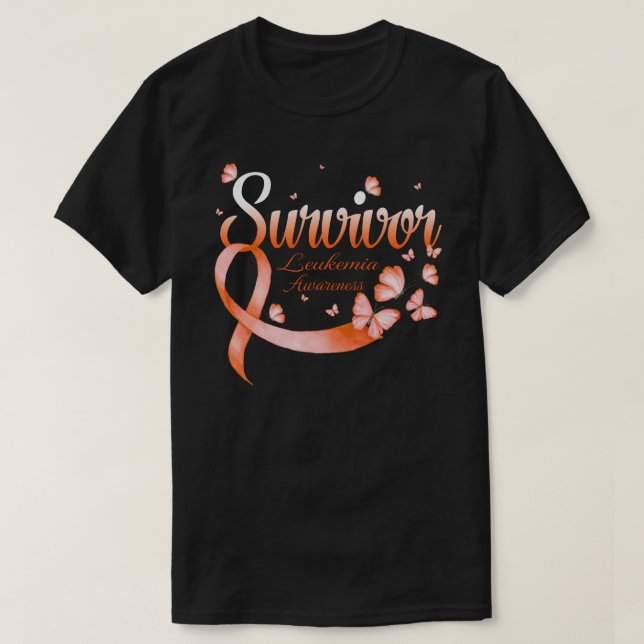 Survivor Leukemia Awareness Butterfly T-Shirt (Design Front)