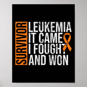 Survivor Leukemia Came Fought Won Leukemia Awarene Poster