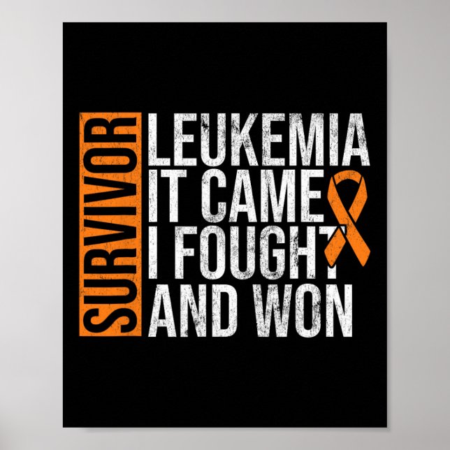 Survivor Leukemia Came Fought Won Leukemia Awarene Poster (Front)