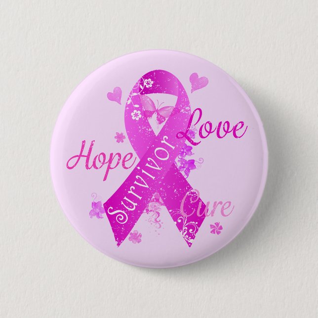 Survivor Love Hope Cure Button (Front)