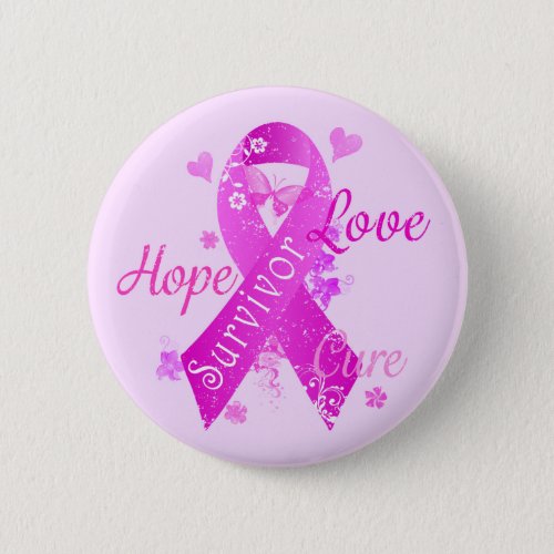 Survivor Love Hope Cure Button