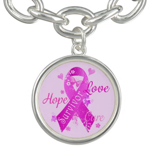 Survivor Love Hope Cure Charm Bracelet