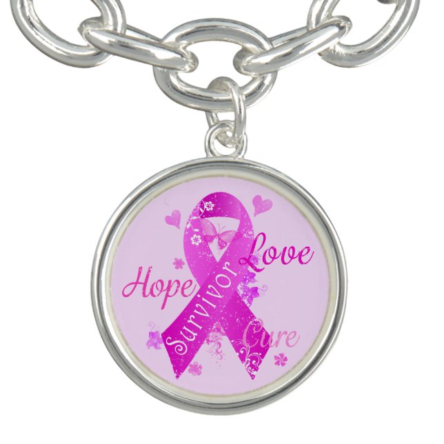 Survivor Love Hope Cure Charm Bracelet (Design)