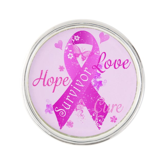 Survivor Love Hope Cure Lapel Pin (Front)