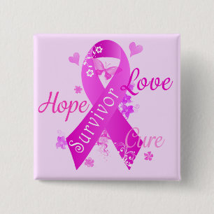 Survivor Love Hope Cure Pinback Button