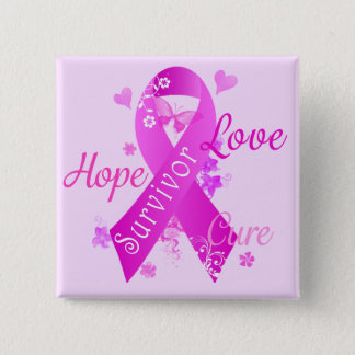 Survivor Love Hope Cure Pinback Button