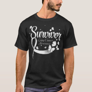 Survivor Lung Cancer Awareness Butterfly T-Shirt