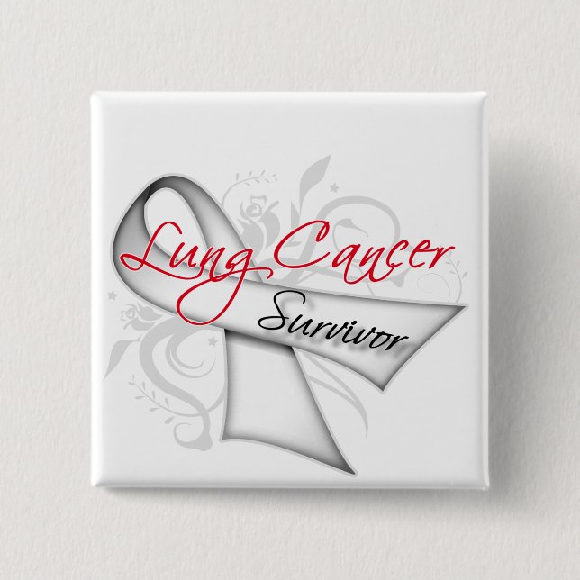 Survivor - Lung Cancer Ribbon Button (Front)