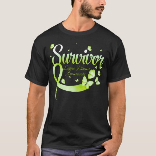 Survivor Lyme Disease Awareness Butterfly T_Shirt