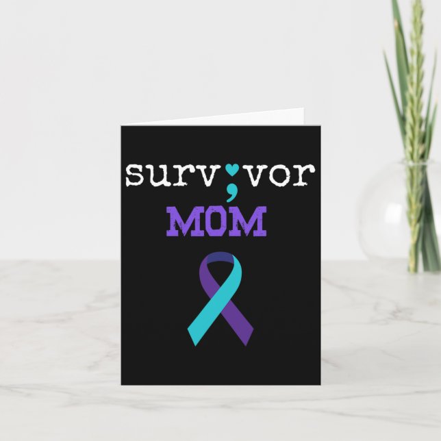 Survivor Mom - Semicolon Gift Suicide Prevention A Card (Front)