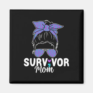 Survivor Mom - Semicolon Suicide Prevention Awaren Magnet