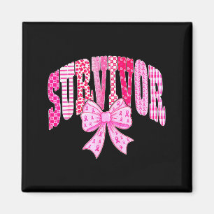Survivor Nk Ribbon Coquette Bow Breast Cancer Awar Magnet