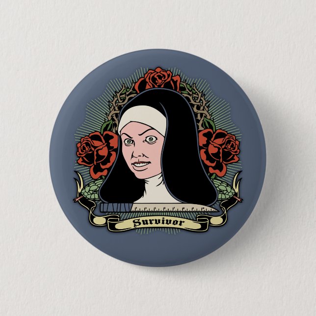 Survivor Nun Pinback Button (Front)
