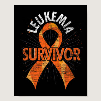 Survivor Orange Ribbon Cancer Leukemia Awareness  Poster