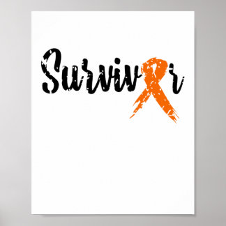 Survivor Orange Ribbon Leukemia Awareness Poster