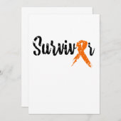 Survivor Orange Ribbon Leukemia Awareness Save The Date (Front/Back)
