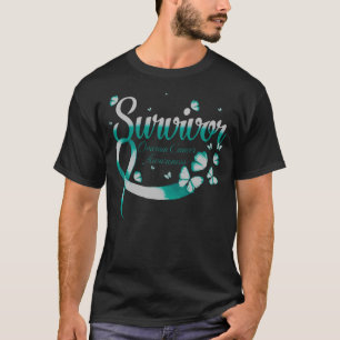 Survivor Ovarian Cancer Awareness Butterfly T-Shirt
