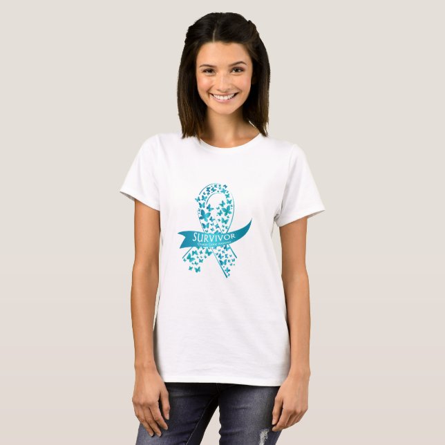 Survivor Ovarian Cancer Awareness T-Shirt (Front Full)