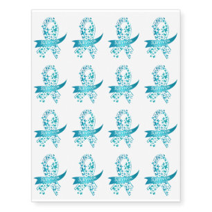 Survivor Ovarian Cancer Awareness Temporary Tattoos
