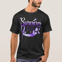 Survivor Pancreatic Cancer Awareness Butterfly T-Shirt