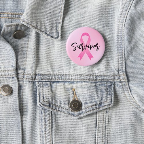 Survivor Pink Breast Cancer Button
