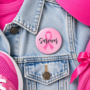 Survivor Pink Breast Cancer Button