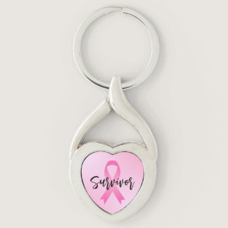 Survivor Pink Breast Cancer Keychain