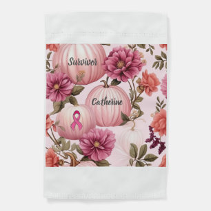 Survivor Pink Pumpkin Halloween Garden Flag