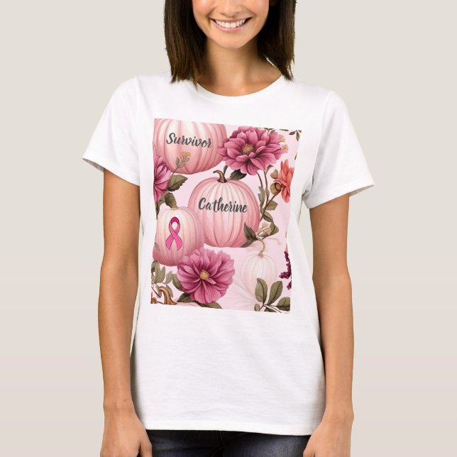 Survivor Pink Pumpkin Halloween T-Shirt (Front)