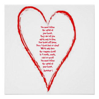 Survivor Poem Inside a a Red Heart Poster