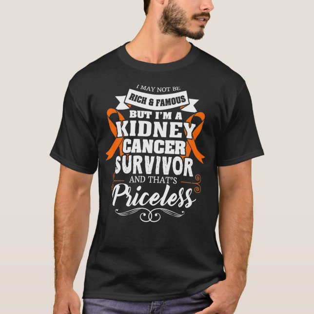 Survivor Priceless Kidney Cancer Awareness Ribbon  T-Shirt (Front)