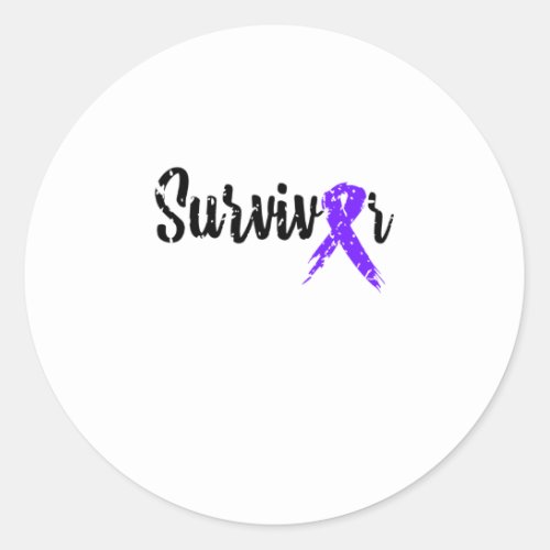 Survivor Purple Ribbon  Breast Cancer Awareness Classic Round Sticker